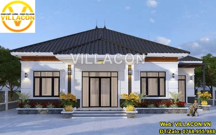 Mẫu Nhà Ngang Cấp 4 Nông Thôn Đẹp Nhất Hiện Nay | VILLACON 4 Mẫu nhà ngang cấp 4