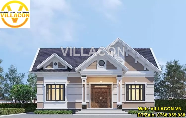 Mẫu Nhà Ngang Cấp 4 Nông Thôn Đẹp Nhất Hiện Nay | VILLACON 1 Mẫu nhà ngang cấp 4