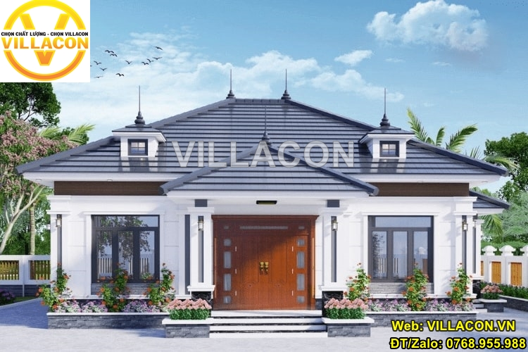 Nhà cấp 4 nông thôn chữ I đơn giản đẹp hiện đại | VILLACON 5 Nhà cấp 4 nông thôn chữ l