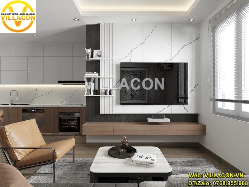 Thiết kế nội thất chung cư 2 phòng ngủ đẹp | VILLACON 1 Thiết kế nội thất chung cư 2 phòng ngủ
