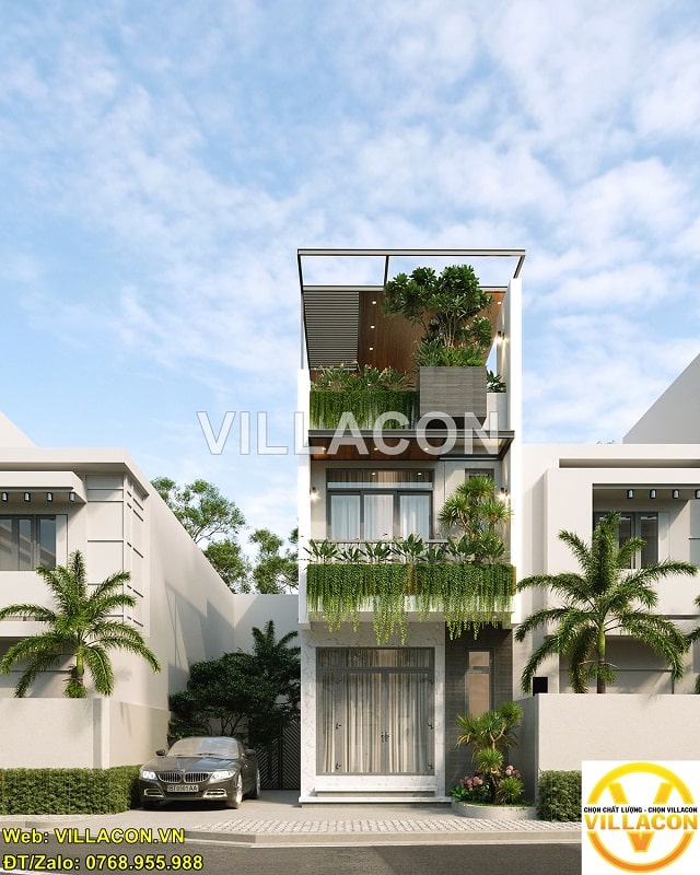 nhà phố 1 trệt 1 lầu sân thượng